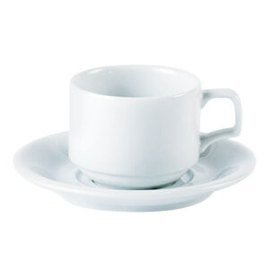 Stacking Cup and Double Well Saucer